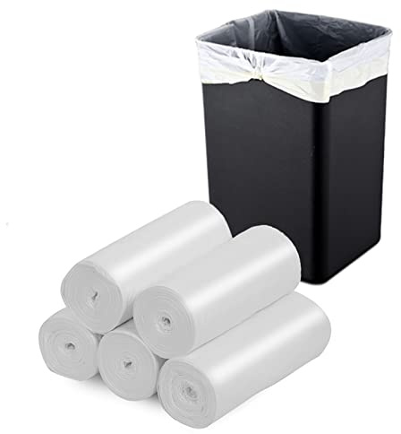 13-15 Gallon Biodegradable / Compostable Garbage Bags Recycling Unscented Tall Kitchen Trash Bags for Kitchen, Yard, Lawn,Office(75 Counts, White)