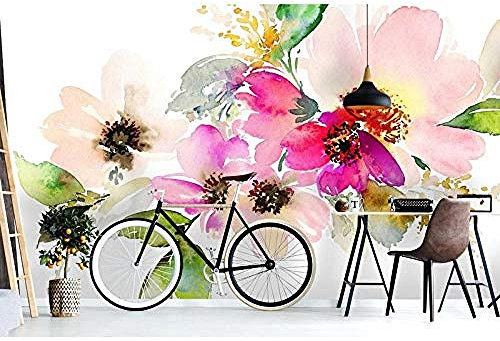 Wallpaper Flowers Watercolor Jungle Mural TV Wall Wallpaper Grey Wall Sticker Border self Adhesive Brick Bathroom Silver Bedroom Borders Glitter Kitchen Steamer Rose Gold Purple Blue ba-250cm×175cm