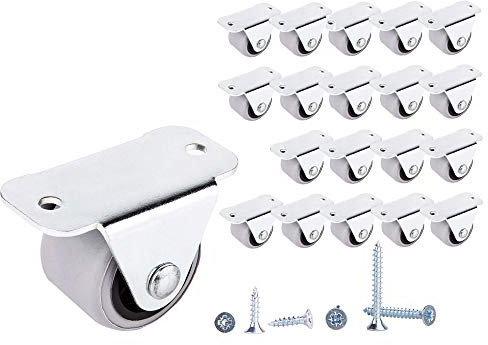 (20 Stück) 30 mm Kleine Radrollen Gummi Rollen Rollen Für Möbel Nicht Schwenkbar Kleine Räder Nichtplastikgießer Gerät & Ausrüstung Kleine Set (20, ⌀ 30 mm / 40 kg)