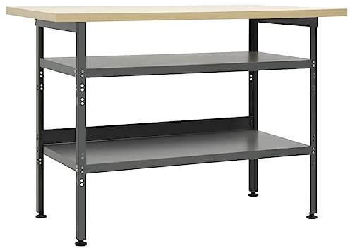 vidaXL Banco da Lavoro Grigio 120x60x85 cm in Acciaio