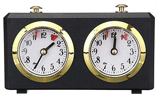 Schachuhr, Bprtcra Professionelle Schachuhr, Schach Uhr Spiel Timer Internationale Schachuhr I-GO Count-Up-Down-Schachuhr mit Weckfunktion, Retro-analoge Schachspiel Zubehör