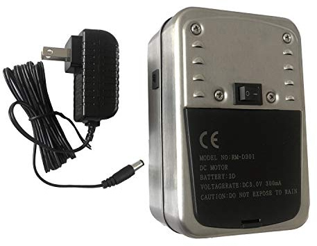 Universal Stainless Steel 304 Dual Use Quiet Battery Rotisserie Motor Cordless for Barbecue Grilling, with Long Wire AC Adapter(1.8meter 70 Length) Work as AC BBQ Cup Turner Motor