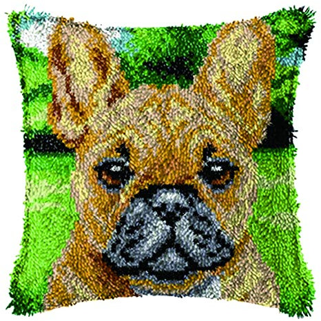 Hund Knüpfkissen Zum Selber Knüpfen Kreativ Set Für Erwachsene Knüpfen Set Knüpfset Für Kinder Und Erwachsene Latch Hook Kit Geschenke 43Cm X 43Cm