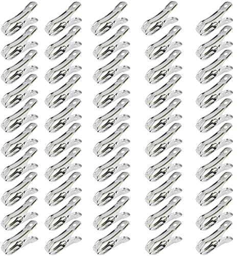 Edelstahl-Wäscheklammern,60 Pcs Wäscheklammern Klammer Wäscheklammer Metall Winddichte und Rostfreie Edelstahl-Wäscheklammern,für Handtuch Kleidung Socken