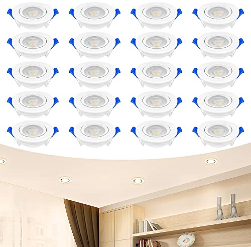 NAIZY Deckenspot LED Einbaustrahler 5W 220-240V Led Spots IP21 ABS + Acrylgläser Einbauleuchten, für Bad Küche Schlafzimmer Flur - 20 Stück Warmweiß
