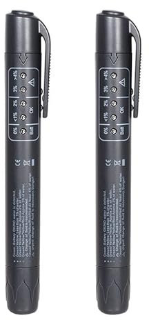 MiOYOOW 2 STÜCKE Bremsflüssigkeitstester,Hochpräziser Prüfgerät Bremsflüssigkeiten Tragbarem Auto Brake Diagnostic Testing Tool mit 5 LED Anzeige für alle Autos