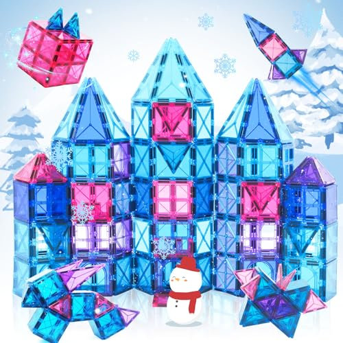 MULOTI Magnetische Bausteine Castles Set-Magnet Bausteine für Kinder Spielzeug ab für 3 4 5 6 7 8+Jahre alte Mädchen Kreativität Lernen Bildung Spielzeug Geschenk für 3-8 Jahre Jungen Mädchen