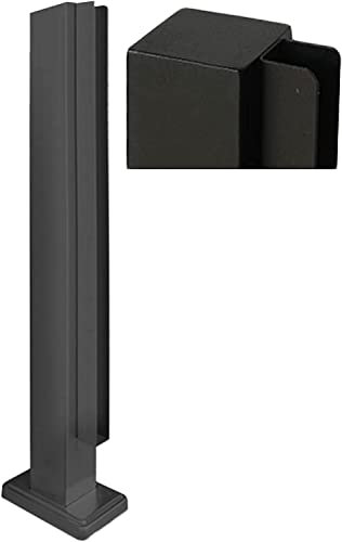 Garden Deck Stairway Fencing Clamp Posts Black Stainless Steel Glass Balustrade Railing Post, Patio Garden Platform Floor-Mount Banister Fence Pole, 10mm - 12mm Thick Panel ( Color : End Post , Size :