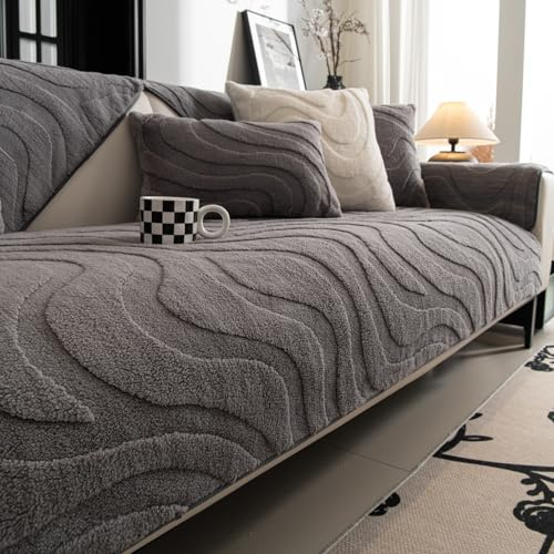 WYJHNLBEDC Sofa/Couch überzug/Sofabezug/überwurfdecke, Sofaschutz Decke | Warmer Super Weicher Samt Sofaschoner Decken rutschfest, L/U Form/Ecksofa 3/2/1 Sitzer, Sofaschutz Hund Kratzschutz Katze