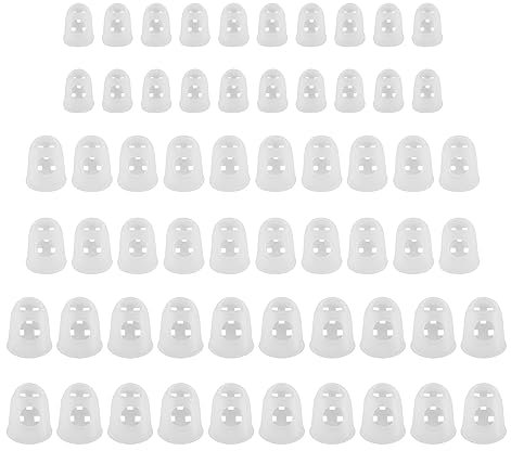 HASLED Fingerschutz Gitarre, 60 Stück Silikon Gitarren Fingerschutz, 3 Größe Anti-Rutsch Fingerschutz Transparent, Fingerschutz Geeignet für Gitarre, Bass, Ukulele, Daumenklavier