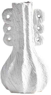 AISEER Vase en céramique Blanche, Moderne, Simple, Ancien, Fait à la Main, Brut, créatif, en Forme de Nouveau Vase Chinois en céramique, récipient à Fleurs