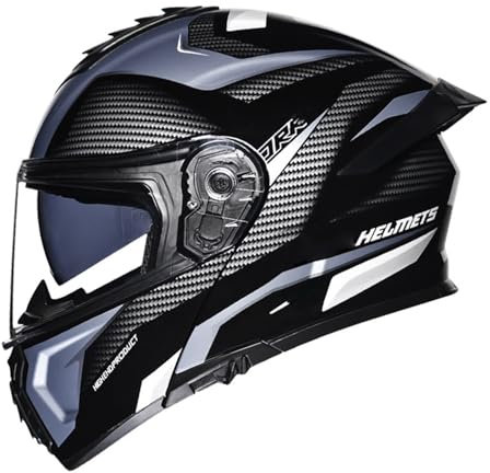 Motorradhelm Modularer Klapphelm mit Doppelter Sonnenblende, Unisex Integralhelm ECE Zulassung, Scooter Motocross für Erwachsene Männer Frauen D,XL