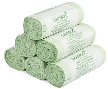 bioMat Sacchetti Compostabili 6 l, 150 Sacchetti, Qualità Premium per Toilette, Bagno/Cucina, Ecologici, Made in Germany