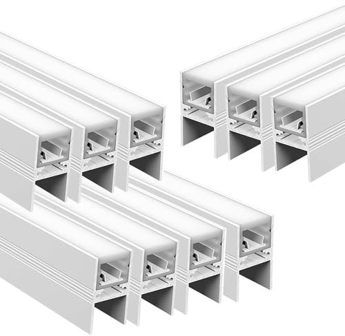 G.W.S® Waterproof Inground LED Profile, 10-Pack Aluminium Channel for LED Strip Light, 1 Metre 25.2mmx43.6mm (246-D2544)