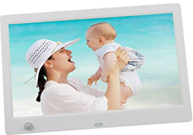 KONTONTY Marco De Fotos Digital con Sensor De Movimiento Álbum Electrónico Compatible con USB Reproducción De Imágenes y Vídeos Pantalla Blanca para Decorar Espacios y Compartir