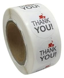 MULAIDI 500/2500pcs Floral Thank You Stickers 1inch For Wedding Handmade Envelope Seal Label Thank You Stickers