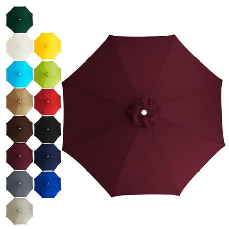 CDPTD Sonnenschirm Ersatzbezug 2m 2.3m 2.5m 2.7 m 3m 6/8 Rippen,UV 50+ Patio Umbrella Cloth Cover Stoff Ersetzen Für Garten Terrasse Strand Pool Markt Tisc Ampelschirm (3m / 8 Rippen,TYP-13)