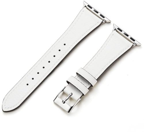 Bracelet Cuir pour Apple Watch, Compatible Series 1-11 SE Ultra 38/40/41/42/44/45/46/49 mm, Connecteur Acier Inoxydable, Homme Femme