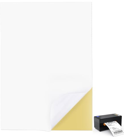 50 Hojas Papel Pegatina para Imprimir A4, Papel Adhesivo, 210mm x 297mm | Etiquetas Autoadhesivas Imprimibles de Página Completa, Impresoras de Inyección de Tinta y Impresora Láser, Blanca