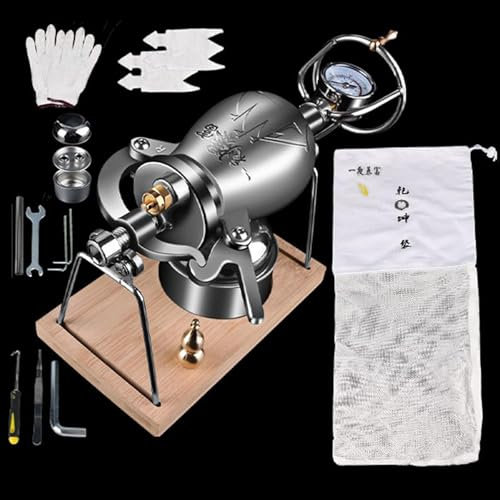 Machine à Pop-Corn Haute Pression, Machine à Pop-Corn Manuelle pour la Maison, Petite Taille, amplificateur de Grains en Acier Inoxydable 304, Mini Pop-Corn Vintage nostalgique, Machine à Pop-Corn h