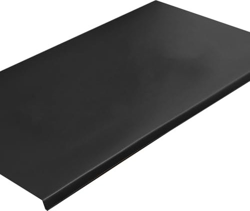 Rutschfeste rechteckige Schreibtischauflage mit Verschleißfestigkeit, PU-Leder-einfarbige Mauspad, abwischbar weich Schreibmatte (Schwarz,80x40cm)