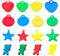 EYVRPAU 12 pièces poids de ballons en plastique pour ballons à l'hélium, en forme d'étoile, colorés pour mariage, anniversaire, décoration de fête, helium pour ballon, bonbonne, gonfler (coloré)