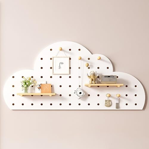 Stecktafel, Lochwand Haken, Peg Board, Lochplatte, Lochplatte Holz, Stecktafel Wand Organizer, Vielseitige Stecktafel-Anzeige, zur Verwendung in Küche, Garage, Büro(White,80x40cm/32x16in)