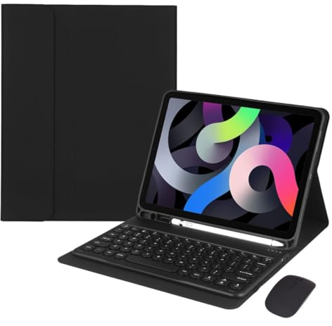 HENGHUI Tastiera e mouse per Galaxy Tab A8 10,5 pollici tastiera con mouse Bluetooth carino chiave rotonda staccabile BT colore copertura della tastiera, nero