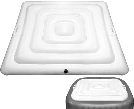 Copertura gonfiabile per vasca idromassaggio con maniglia, coperchio quadrato pieghevole isolato per vasca idromassaggio, copertura antipolvere per uso interno ed esterno, vasca idromassaggio per