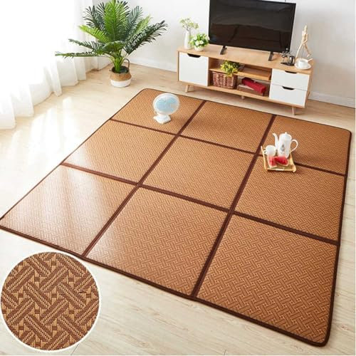 Japanische Futon-Matratze, atmungsaktive und rutschfeste Bodenmatte für Sommerschlafen, faltbare und spleißbare Rollmatratze