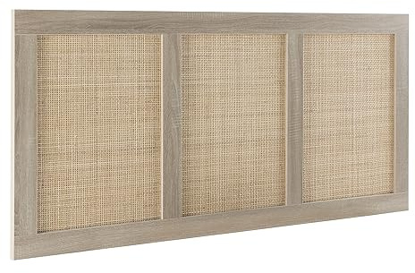 HOMN LIVING Testiera letto Musa 145 x 60 cm Colore rovere, rattan naturale