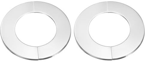 sourcing map Flangia divisa da parete, 81 mm, in acciaio inox, rotonda, autoadesiva, copertura per tubi, bocchette, collare per pavimento, soffitto, bagno, cucina, WC, 2 pezzi