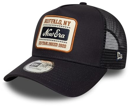 NEW ERA - Cap - Adjustable A-Frame Trucker Cap - Distressed Patch - Olive/White