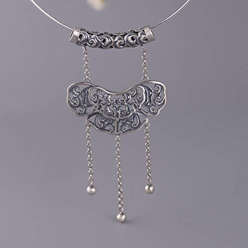 S925 Silver Necklace for Women Creative Cloud Pansy Pendant Elegant Classic Engraving Unique Personality Gift Unisex, LJBLEUSK
