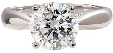 Ring 750 Weißgold, Hochzeitsringe Frauen Moissanit Solitär Weißgold Verlobungsring 18K Gold Größe 50 (15.9)