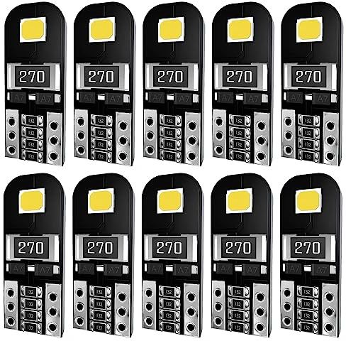 NEOVSUNY 10 Stück Led innenraumbeleuchtung auto,501 Glühbirnen 12V Weiße Innenraumleuchten 80 Lumen 6500K Innenbeleuchtung