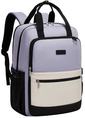 Kono Laptop Backpack Womens School Bags for Girls Lightweight Rucksack | Fits 15.6 Inch Laptop, 3 Compartments, Luggage Strap, Fits Large Water Bottle, Ideal for College Work Commuting & Travel