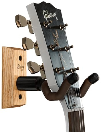 String Swing - Support mural pour guitare acoustique ou électrique CC01K - fabriqué aux États-Unis - Chêne