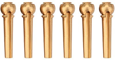 VGEBY Gitarrenstegstifte, Messingstift, Akustikgitarrensaiten, Nagelklammern (Gold), 6 Stück, gold