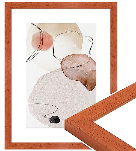 WANDStyle Bilderrahmen 28x35 Kirschbaum, moderner Bilderrahmen Holz 28x35 | Hochwertiger Holzbilderrahmen, Posterrahmen zum Aufhängen, Rahmen 35x28 cm, Fotorahmen H430 - Made in Germany