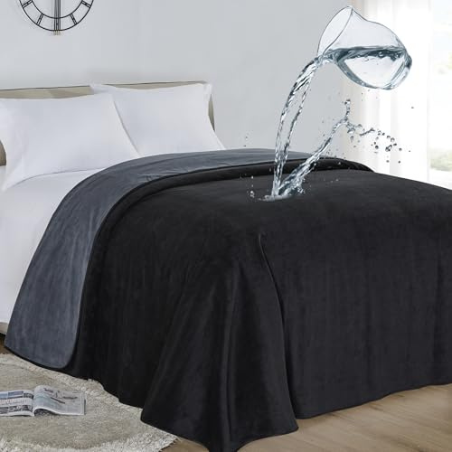 Softan, coperta impermeabile al 100% a prova di perdite, per bambini, adulti, animali domestici, cani, gatti, protezione a 3 strati, per letto, divano, King/Queen 230 x 230 cm