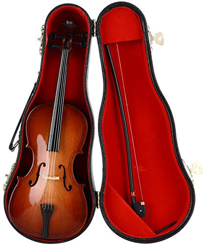 Mini Cello Modell, Holz Miniatur Violine Mini Musikinstrument Puppenhaus Möbel Modell Dekoration Bass Ornament Musikinstrument Zartes Geschenk