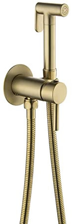 GLYYR Bidet Handbrause, Hygienedusche, Bidet Toilettensprüher Heiß und kalt einstellbar Bidet Armaturen für Haustierbad/Körperpflege/WC,Brushed Gold