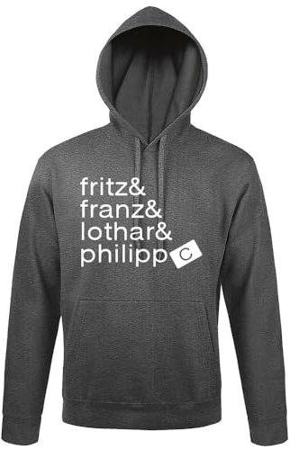 shirt84 Weltmeister Kapitäne Capitano Männer Kapuzen Hoodie Heather dunkel Grau M