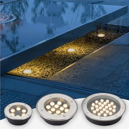 Foco Empotrable Ultradelgado - Focos Led Empotrables Exterior, Lámpara De Pie LED Ultrafina De 220V, Foco Led Empotrable Suelo， Luz De Césped Jardín Impermeable Para Exteriores IP67(Warm,9W(150mm*50mm