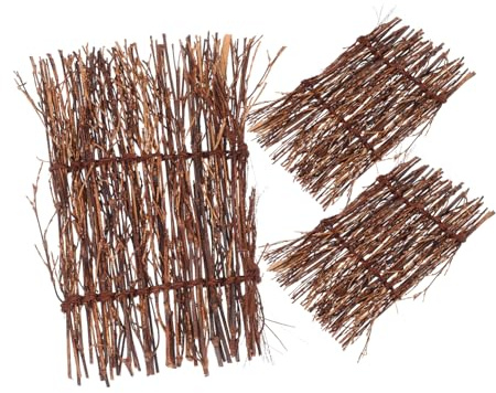 SUPVOX 3 Piezas de Valla en Miniatura para Decoración de Jardín y Casa de Muñecas, Detalle Natural y Material de Seda Natural para Estantería y Decoración del Hogar