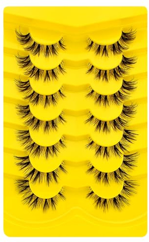 Lot de 7 paires de faux cils transparents - Œil de chat - Extensions de cils artificiels naturels - Aspect naturel - Réutilisables - Légers - CZ-05
