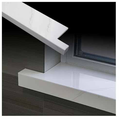 IBOWZ Protector de alféizar de Ventana de PVC Blanco con Borde de 4 cm, fácil de Instalar para dormitorios y Apartamentos