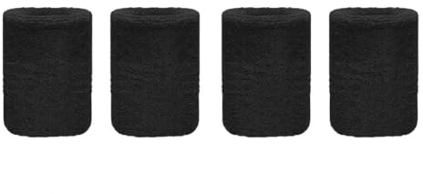 4 Pcs Sweat Bands Wristbands for Men Women, Athletic Cotton Wrist Sweatbands, Elastic Sports Wrist Bands Sweat Absorbing Soft Wrist Bracelets for Tennis Running Basketball Gym Workout Yoga Fitness