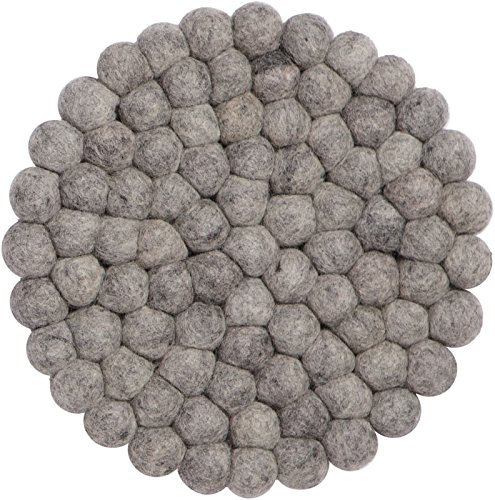 myfelt Carl Topfuntersetzer, Schurwolle, Grau, Ø 20 cm, bis 300 ° hitzebeständig